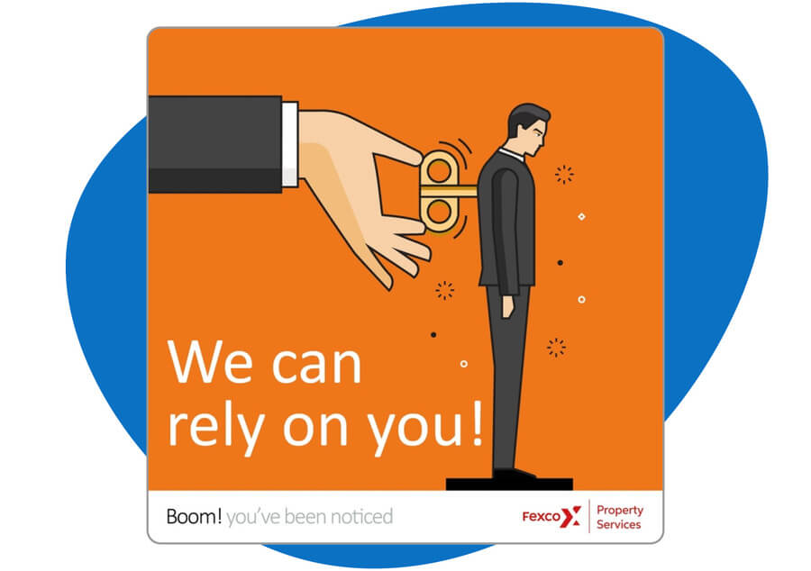 An example of a work anniversary eCard that says, "We can rely on you!"