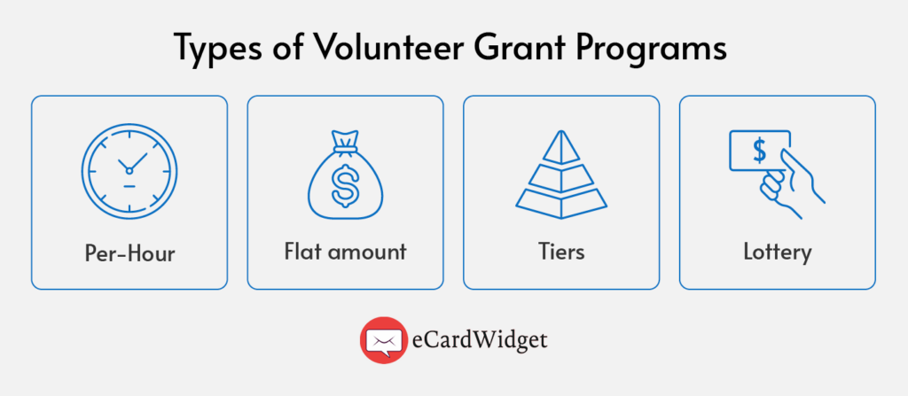 The types of volunteer grant programs, written out below.