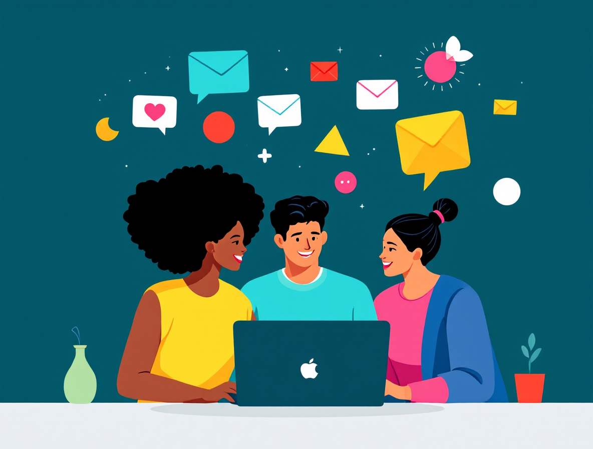 Team directory and collaboration illustration