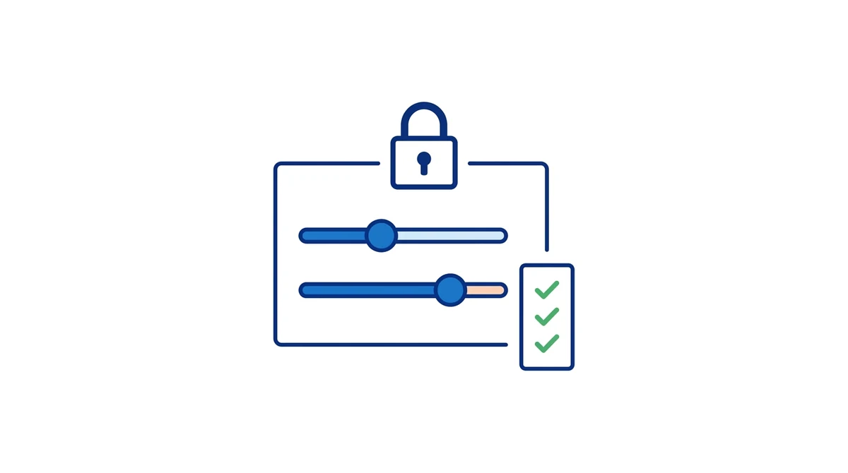 A lock over a card with a range slider and a ledger line