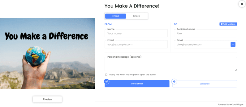 This eCard improves company culture by making employees feel important.
