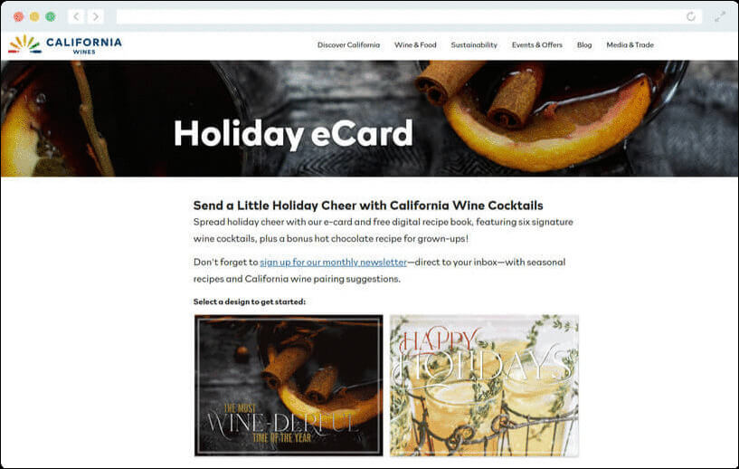 This example shows how one company offered a cocktail recipe cookbook as corporate gifts.