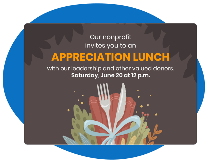 Create custom luncheon invitations for this donor recognition idea.