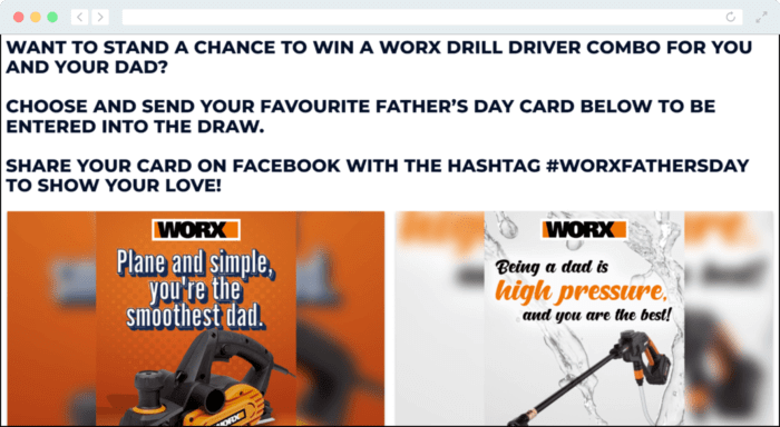 This is an example of a customer appreciation gift giveaway created using eCards.
