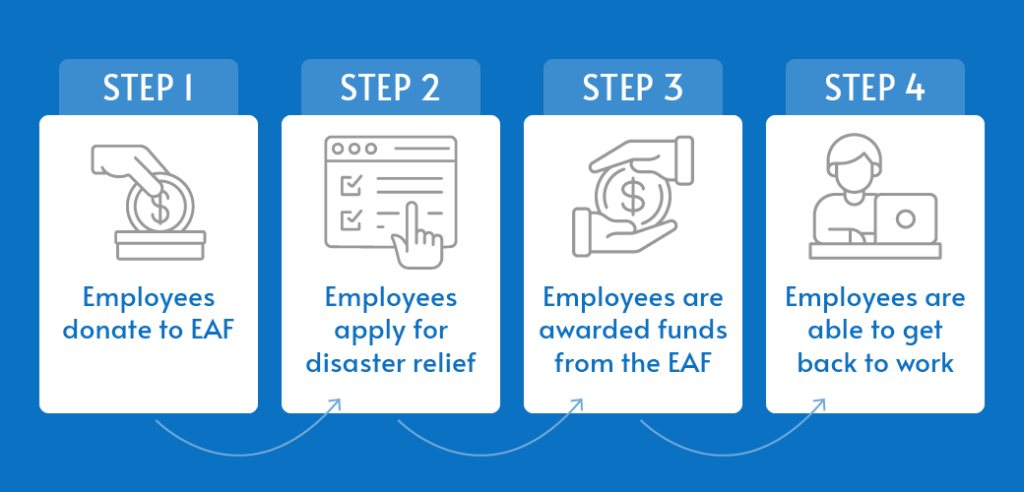 The image illustrates the cycle of EAFs, detailed below